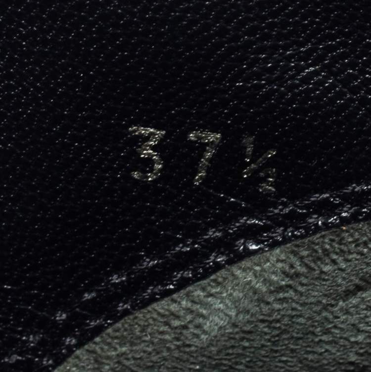 Pre Owned Prada Black Leather Ankle Length Boots Size 37.5