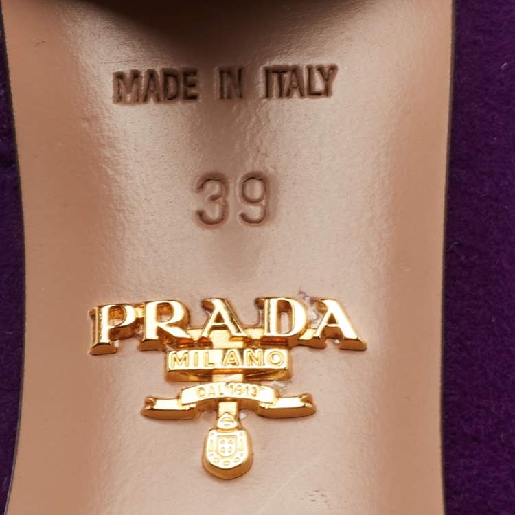 Pre Owned Prada Purple Suede D'orsay Pumps Size 39