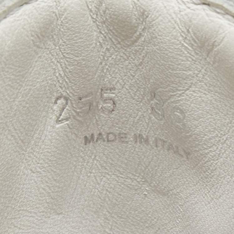 Pre Owned Prada White Leather and Nylon Monolith Combat Boots Size 38