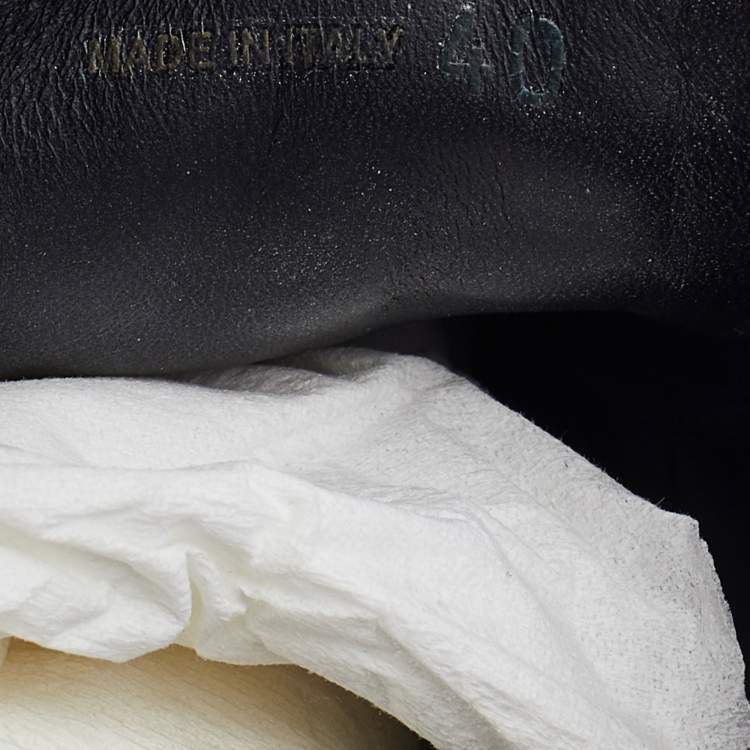 Pre Owned Prada Black Brogue Leather Platform Derby Sneakers Size 40