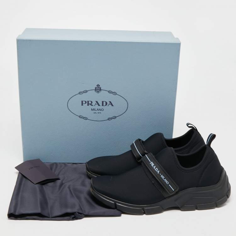 Pre Owned Prada Black Nylon Cloudbust Low Top Sneakers Size 36