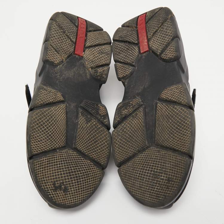 Pre Owned Prada Black Nylon Cloudbust Low Top Sneakers Size 36