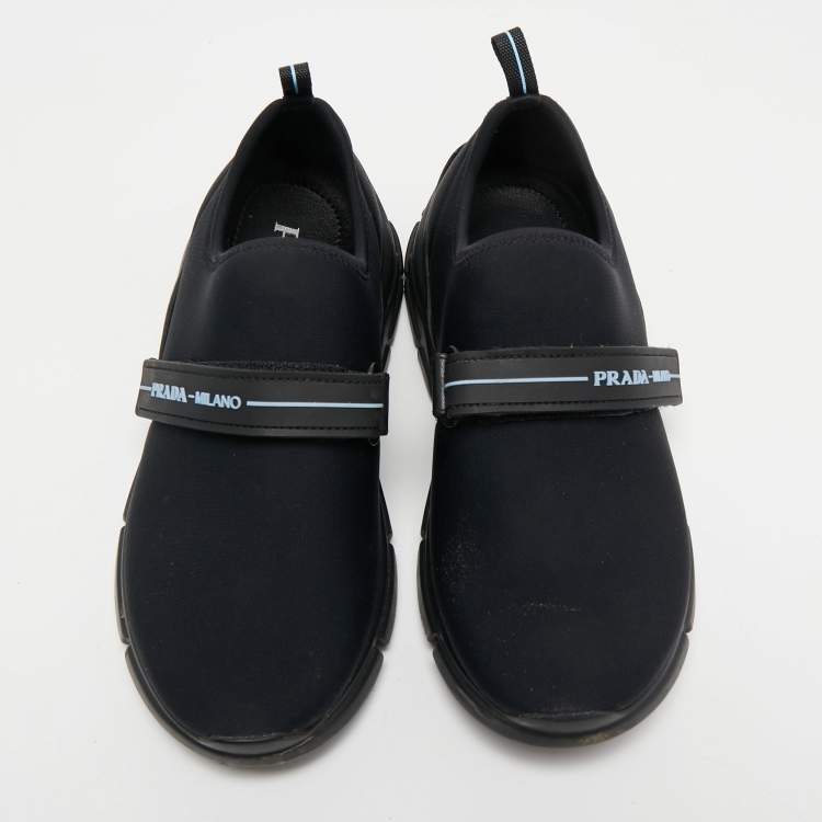 Pre Owned Prada Black Nylon Cloudbust Low Top Sneakers Size 36