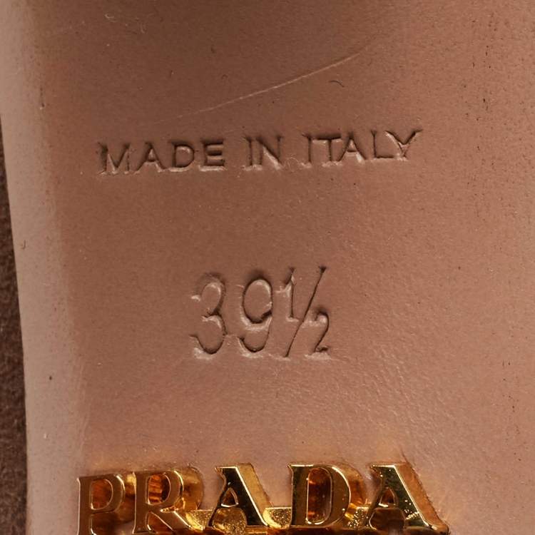 Pre Owned Prada Brown Suede Knee Length Boots Size 39.5