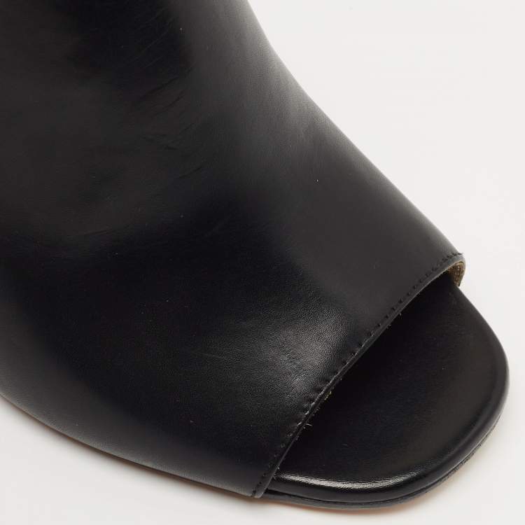 Pre Owned Prada Black Leather Open Toe Ankle Strap Sandals Size 35