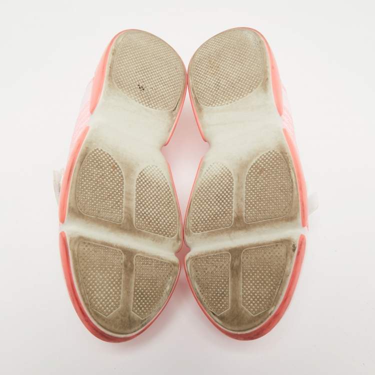 Pre Owned Prada Pink Fabric Slip On Sneakers Size 38
