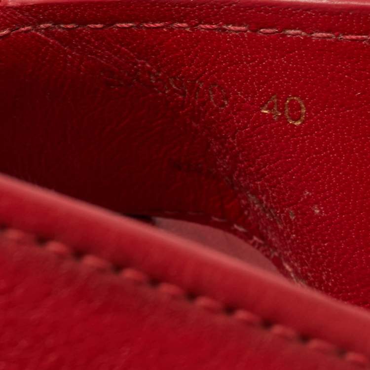 Pre Owned Prada Red Leather Crisscross  Sandals Size 40