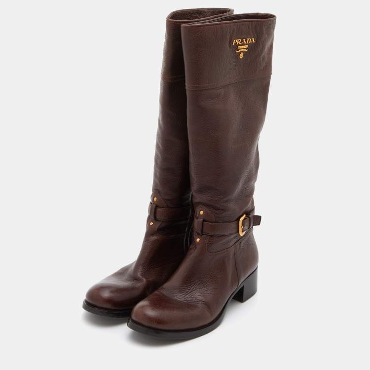 Louis Vuitton Brown Suede Knee High Flat Boots w Fringe PRELOVED EU 38