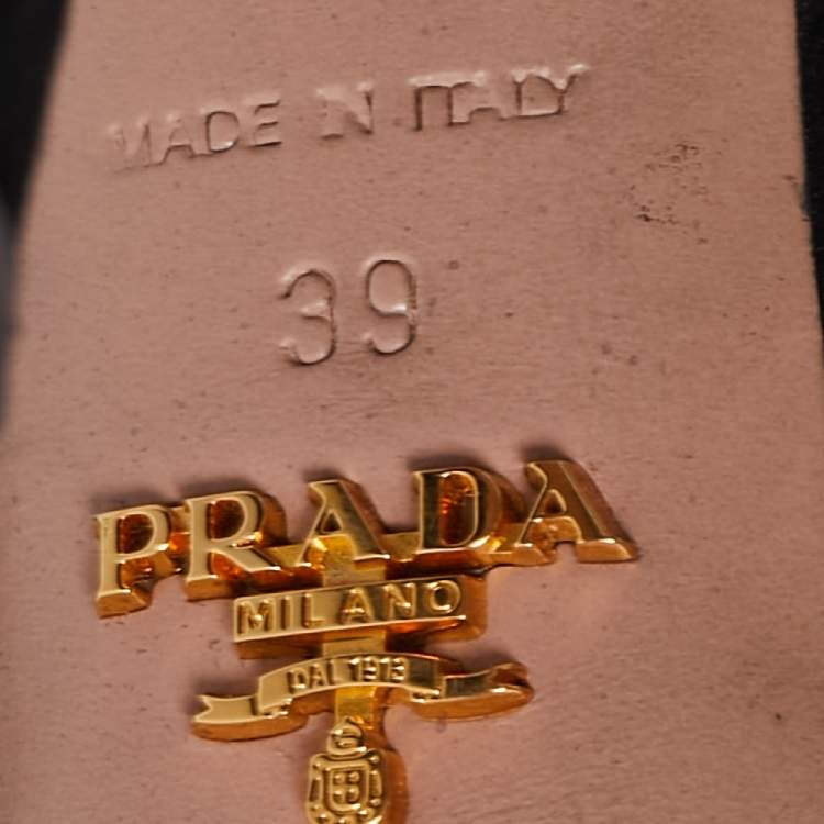 Pre Owned Prada Black Suede Platform Ankle Strap Sandals Size 39