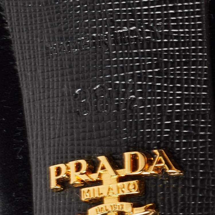 Pre Owned Prada Black Velvet Pointed Toe Pumps Size 38.5