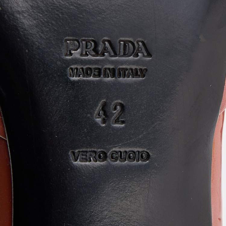 Pre Owned Prada Two Tone Patent Leather Bow Slingback Sandals Size 42