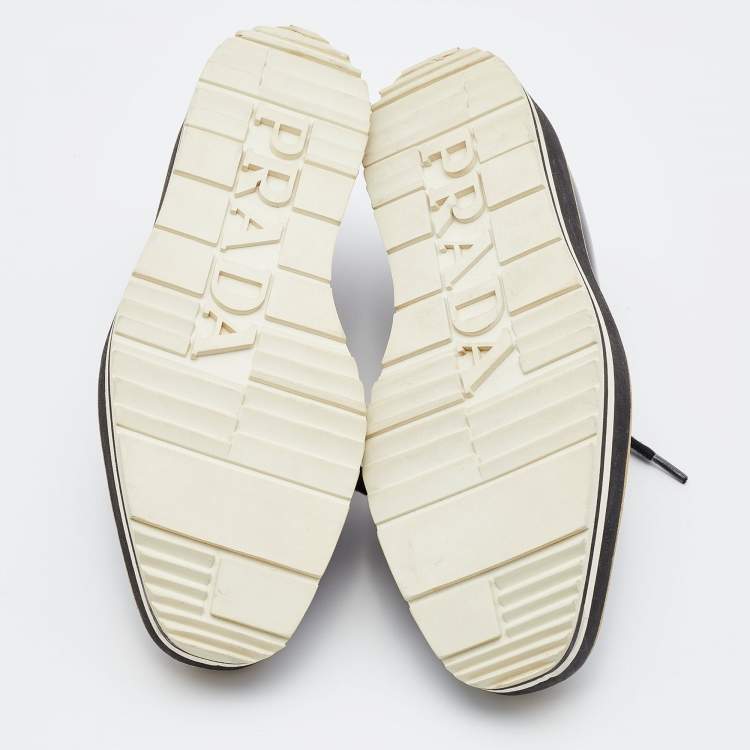 Pre Owned Prada Black Patent Leather Brogues Platform Derby Size 37