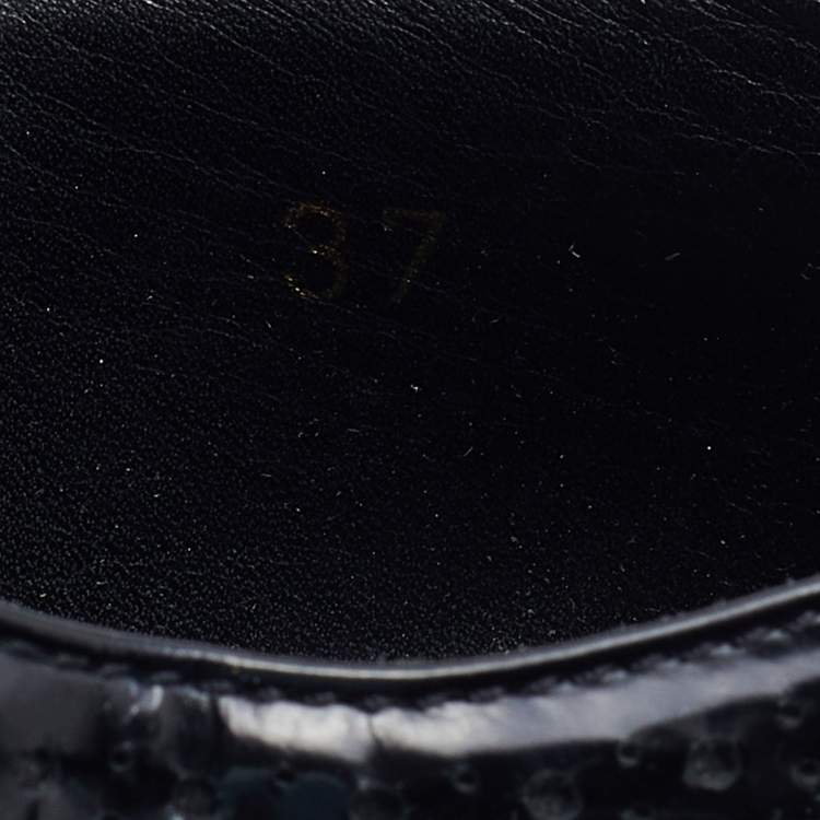 Pre Owned Prada Black Patent Leather Brogues Platform Derby Size 37