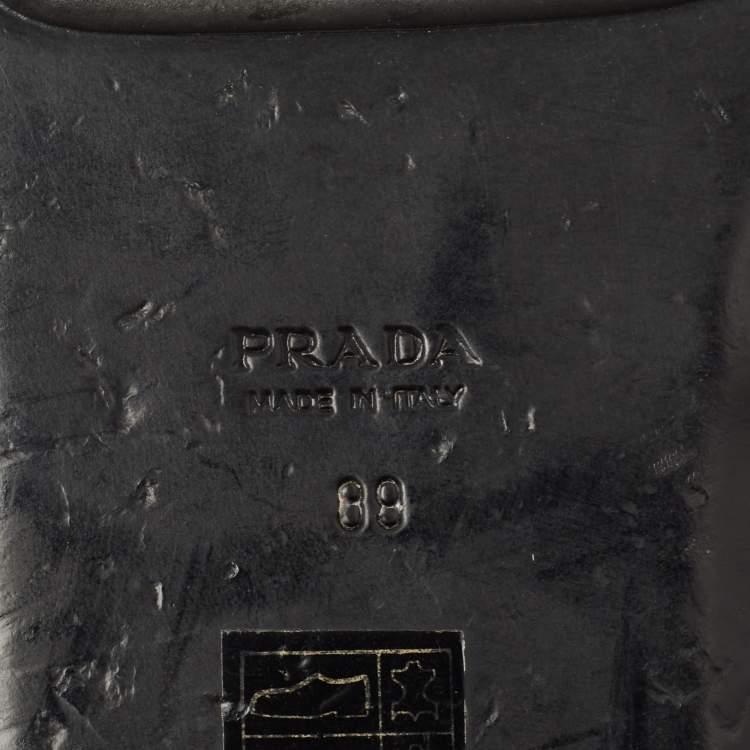 Pre Owned Prada TriColor Satin Merlot and Poppy Dual Platform Ankle Strap Sandals Size 39