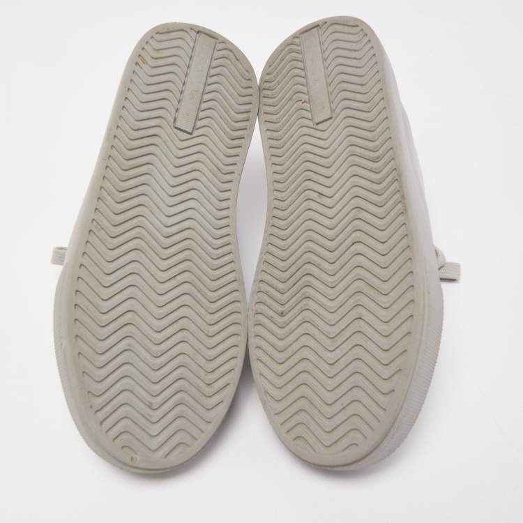 Pre Owned Prada Grey Leather Low Top Sneakers Size 38.5