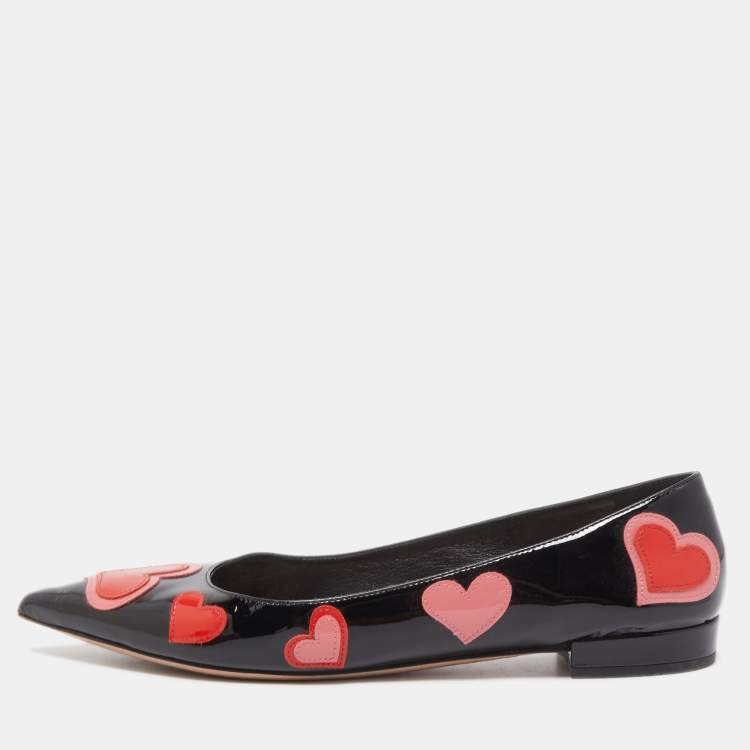 Pre Owned Prada Black Patent Leather Ballet Flats Size 39