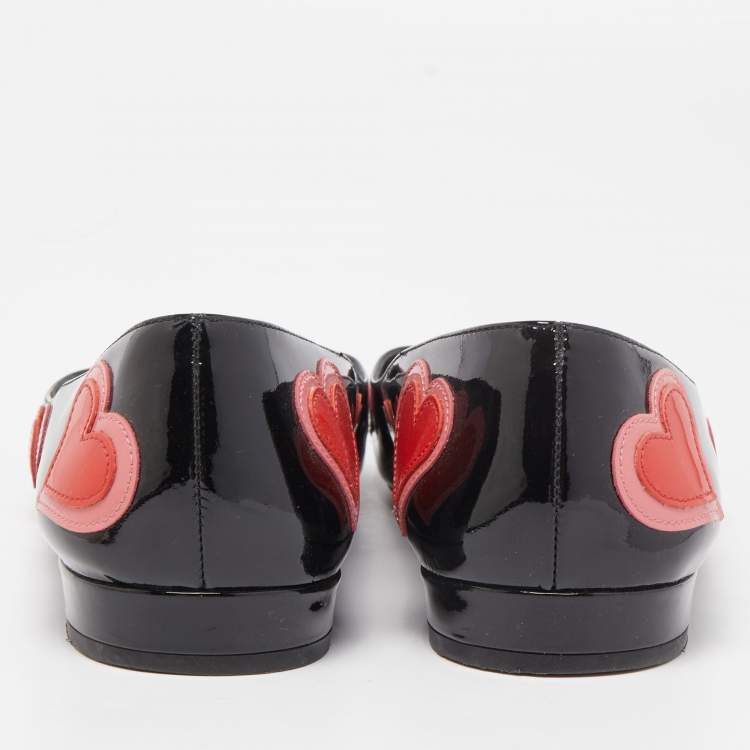 Pre Owned Prada Black Patent Leather Ballet Flats Size 39