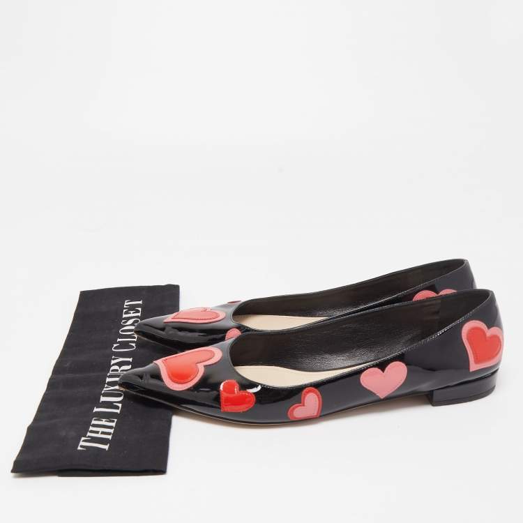 Pre Owned Prada Black Patent Leather Ballet Flats Size 39