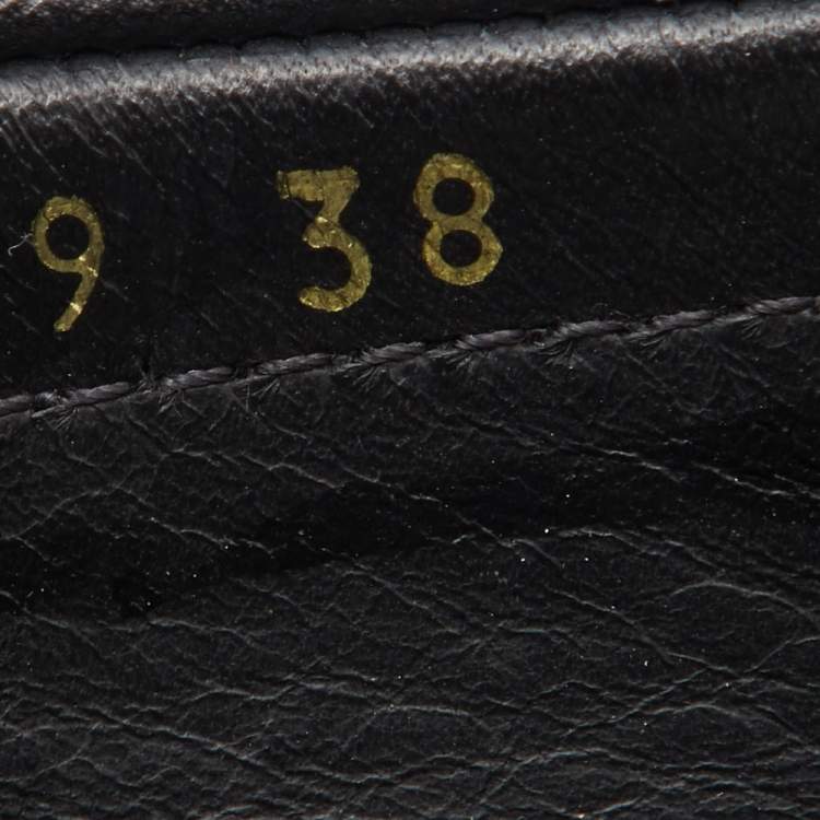 Pre Owned Prada Black Leather Slip On Loafers Size 38