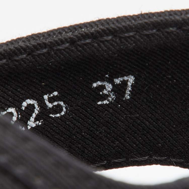 Pre Owned Prada Black Canvas Wedge Sport Sandals Size 37