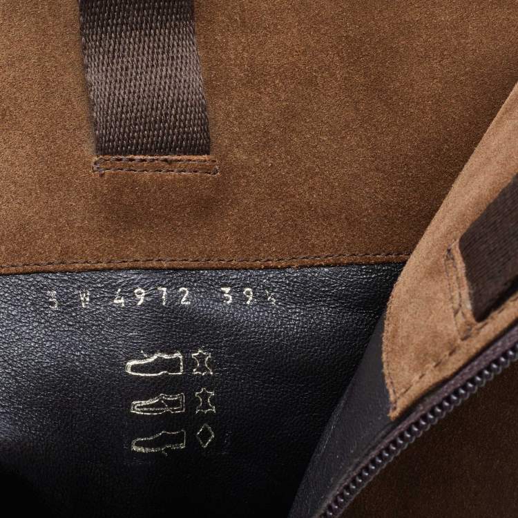 مملوكة مسبقًا Prada Brown Suede  Knee Length Boots Size 39.5