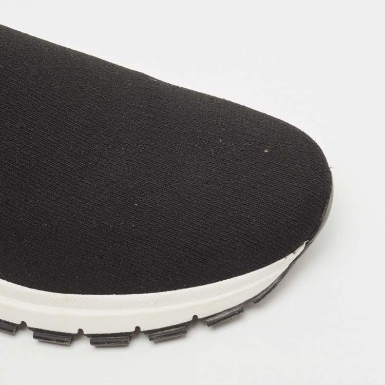 Pre Owned Prada Black Knit Slip On Sneakers  Size 36.5