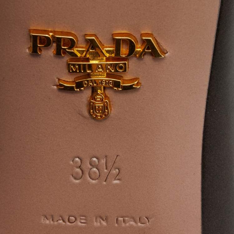 Pre Owned Prada Dark Brown Leather Pointed Toe Pumps Size 38.5