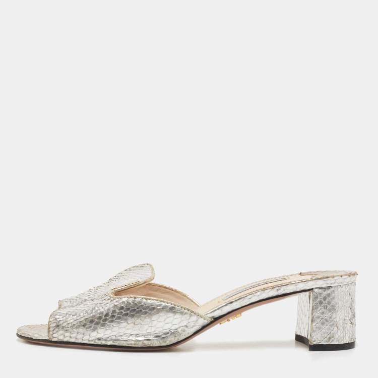 靴 PRADA Python Leather Strap Mules PRADA Python Leather Strap Mules