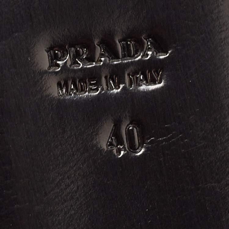 Pre Owned Prada Brown/Blue Fabric Check Buckle Detail Ballet Flats Size 40