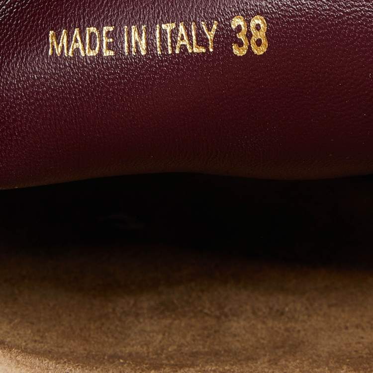 Pre Owned Prada Burgundy Velvet Flat Mules Size 38