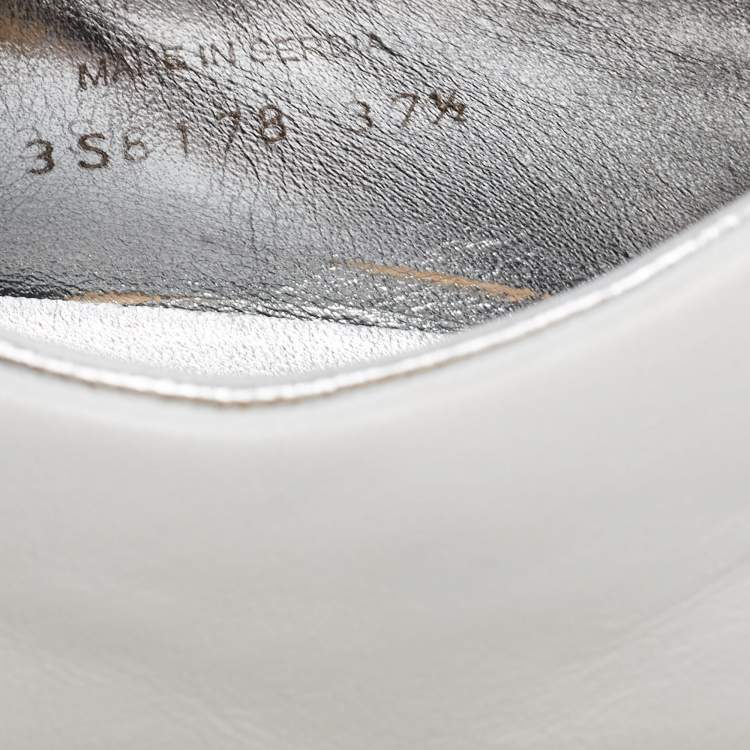 Pre Owned Prada White/Black Leather Low Top Sneakers Size 37.5 