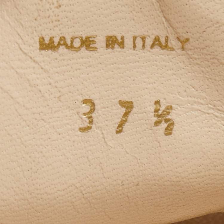 Pre Owned Prada Gold Embossed Snakeskin Crystal Embellished Wedge Sandals Size 37.5