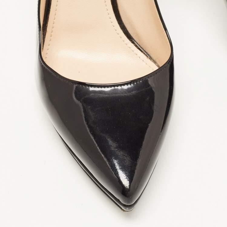 Pre Owned Prada Black Patent Leather Platform Pumps Size 39