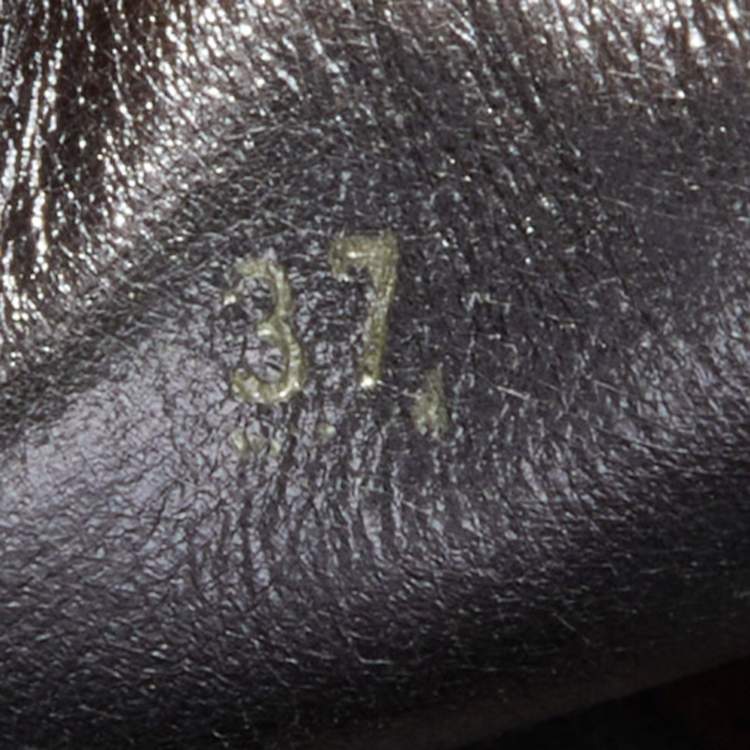 Pre Owned Prada Silver Brogue Leather Derby Espadrille Sneakers Size 37