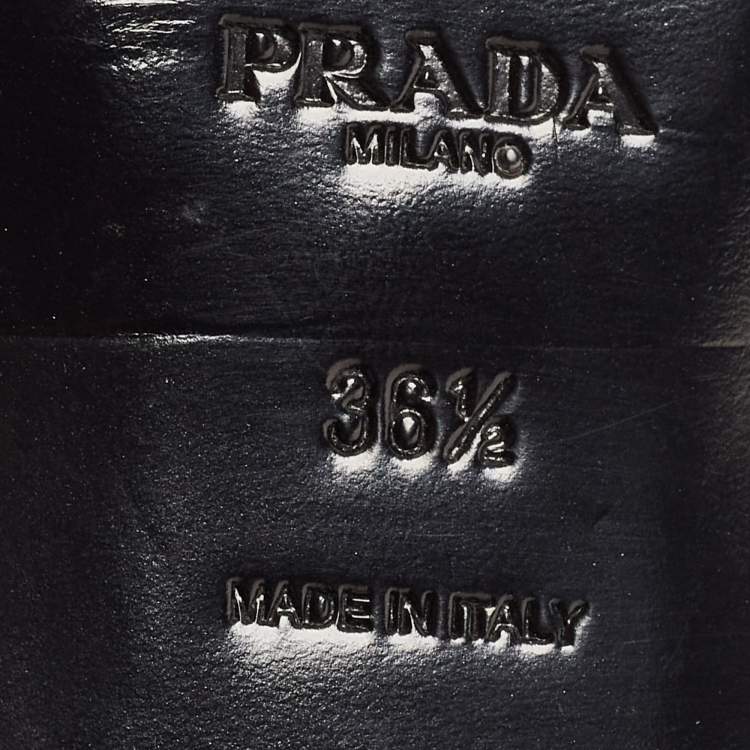 Pre Owned Prada Black Patent Leather Slingback Flats Size 36.5