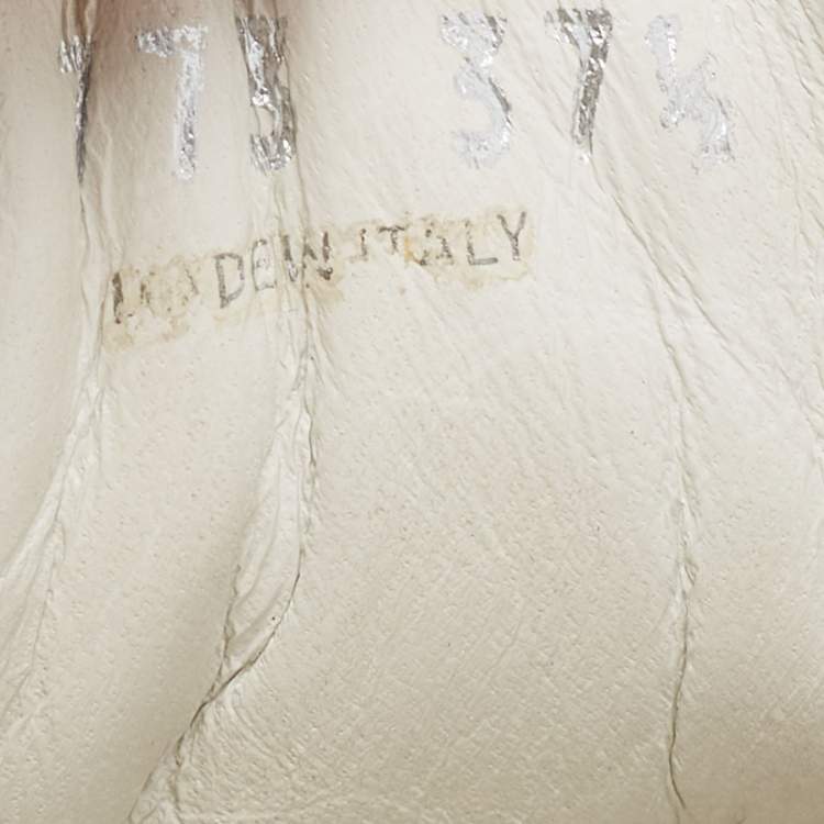 Pre Owned Prada White Leather Comic Strip Low Top Sneakers Size 37.5