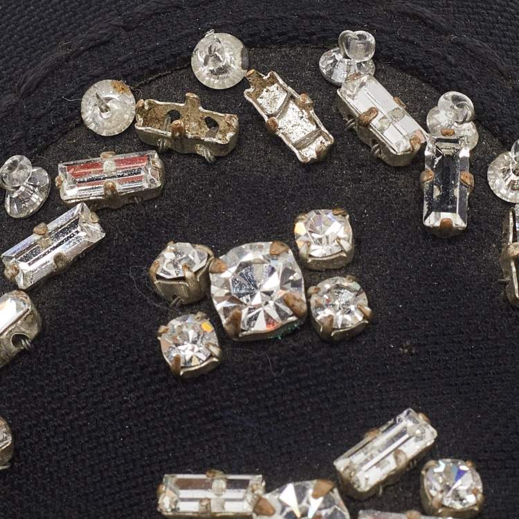 Pre Owned Prada Black Nylon Crystal Embellished Slip On Sneakers Size 37