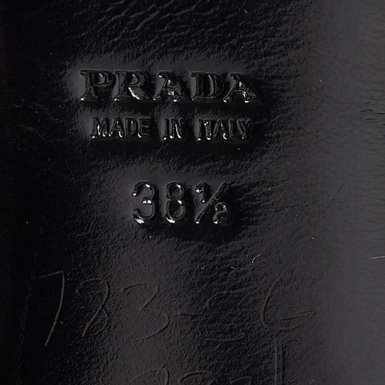 Pre Owned Prada Black Patent Leather Pointed Toe Ballet Flats Size 38.5