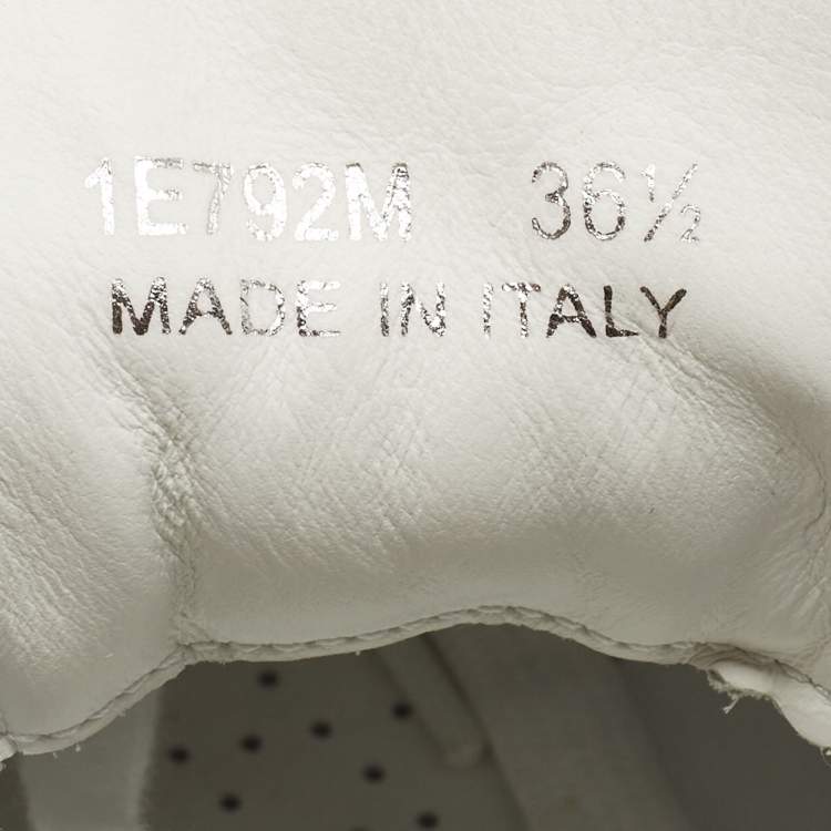 Pre Owned Prada Blue/White Leather Downtown Low Top Sneakers Size 36.5