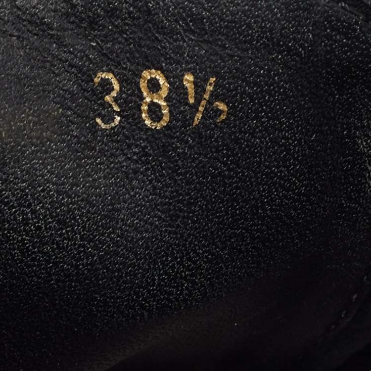 Pre Owned Prada Black Brogue Leather Lace Up Platform Slingback Derby Size 38.5
