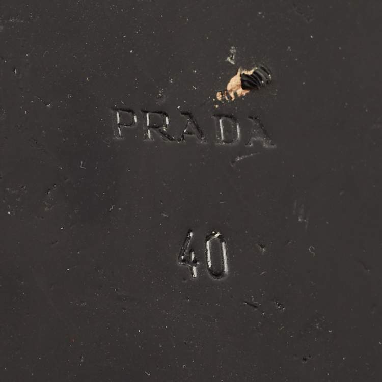 Pre Owned Prada Silver/Mint Green Leather and Satin Bow Platform Sandals Size 40