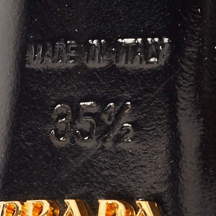 Pre Owned Prada Black Patent Platform Pointed Toe Pumps Size 35.5