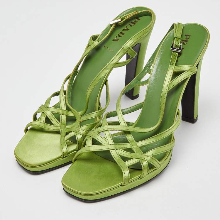Leather sandals Christian Louboutin Green size 36 EU in Leather - 25279044