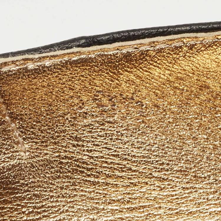 Pre Owned Prada Black Leather Peep Toe Platform Espadrille Flats Size 39.5