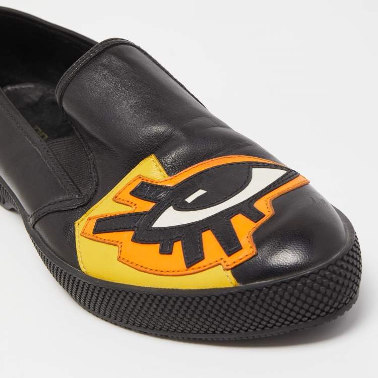 Pre Owned Prada Black Leather Smoking Slippers Size 37.5