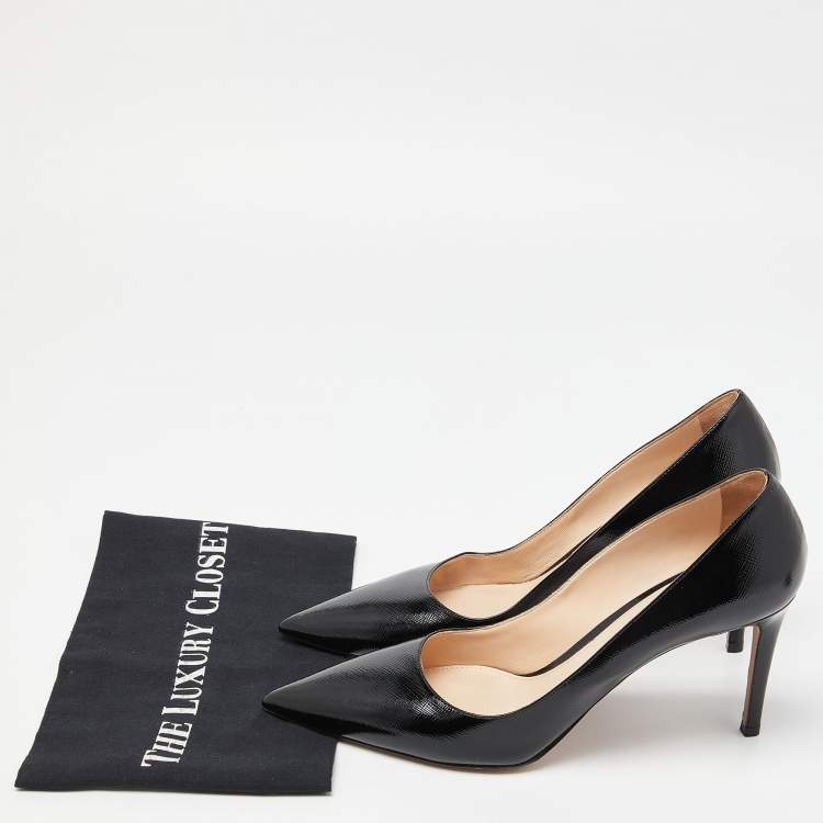 Pre Owned Prada Black Leather Pointed Toe Pumps Size 41