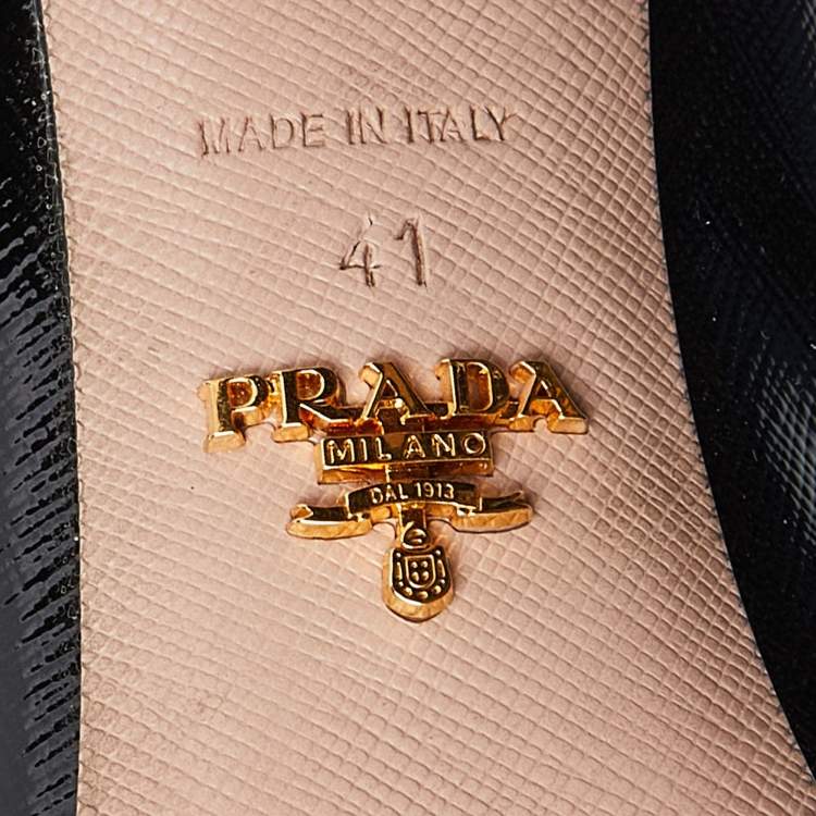 Pre Owned Prada Black Leather Pointed Toe Pumps Size 41