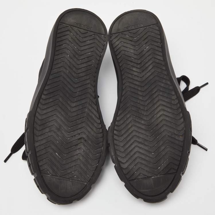 Pre Owned Prada Black Re-Nylon Wheel Cassetta Sneakers Size 38