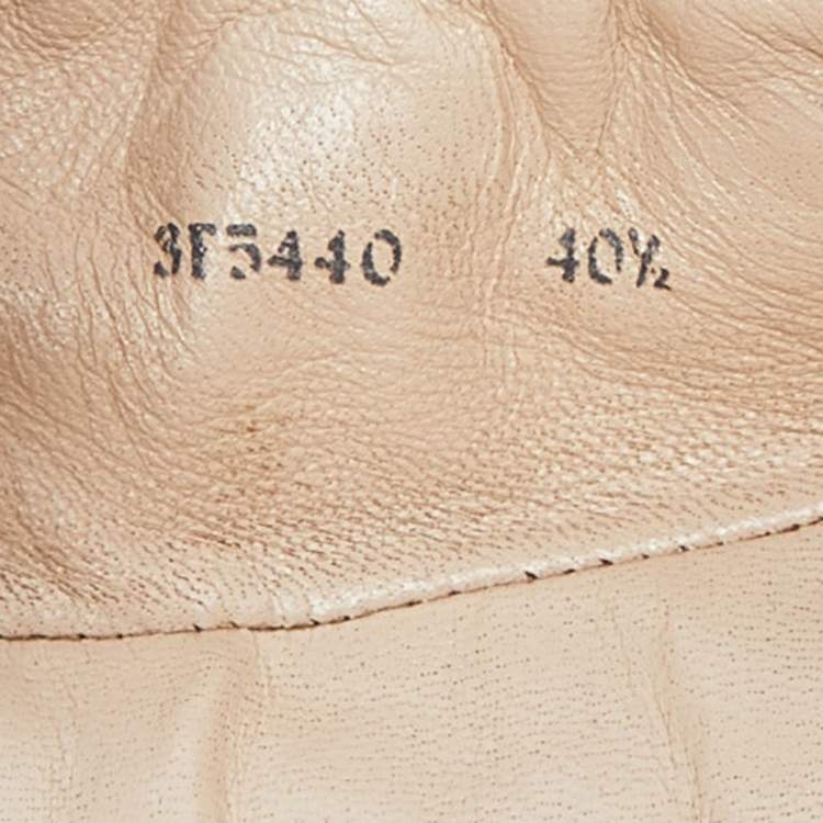 Pre Owned Prada Blue Python Embossed Leather Scrunch Bow Ballet Flats Size 40.5