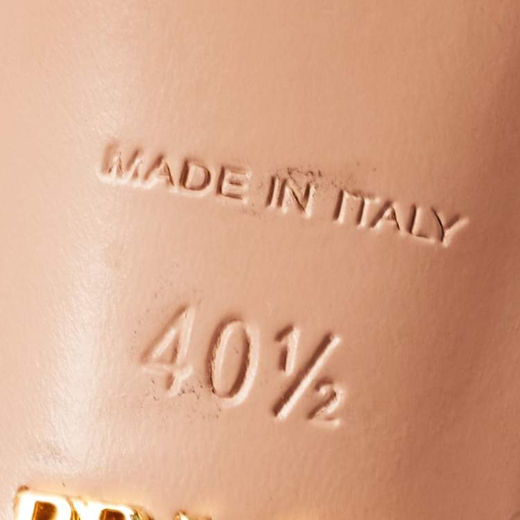 Pre Owned Prada Black/Red Patent Leather Bow Pointed Toe Slingback Sandals Size 40.5